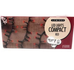 750 LED Red Compact Lights on Green Wire   | The Christmas Loft<Lumineo Online