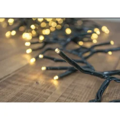 1128 LED Warm White Cluster Lights Green Wire   | The Christmas Loft<Lumineo Outlet