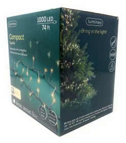 1000 LED Warm White Compact Lights Transparent Wire | The Christmas Loft<Lumineo Best