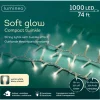1,000 LED Warm White Soft Glow Compact Twinkle Light, Transparent Wire<Lumineo Sale