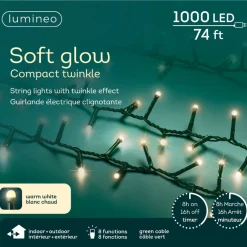 1,000 LED Warm White Soft Glow Compact Twinkle Lights<Lumineo Clearance