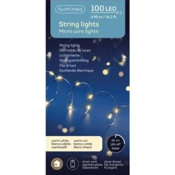 100 Micro LED Warm White Silver Wire Lights<Lumineo Fashion