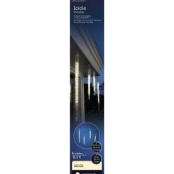 6 Warm White LED Snowing Icicles Transparent Wire<Lumineo Outlet