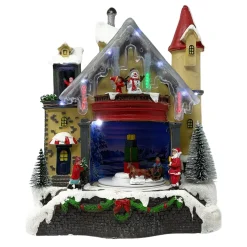 Animated Christmas House with Santa - 12”x9” Scene<Lumineo Best