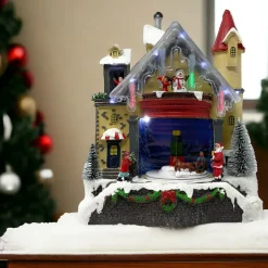 Animated Christmas House with Santa - 12”x9” Scene<Lumineo Best