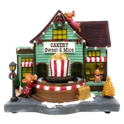 Animated Mouse Bakery Building - 10” with Sweets Rotation<Lumineo Sale