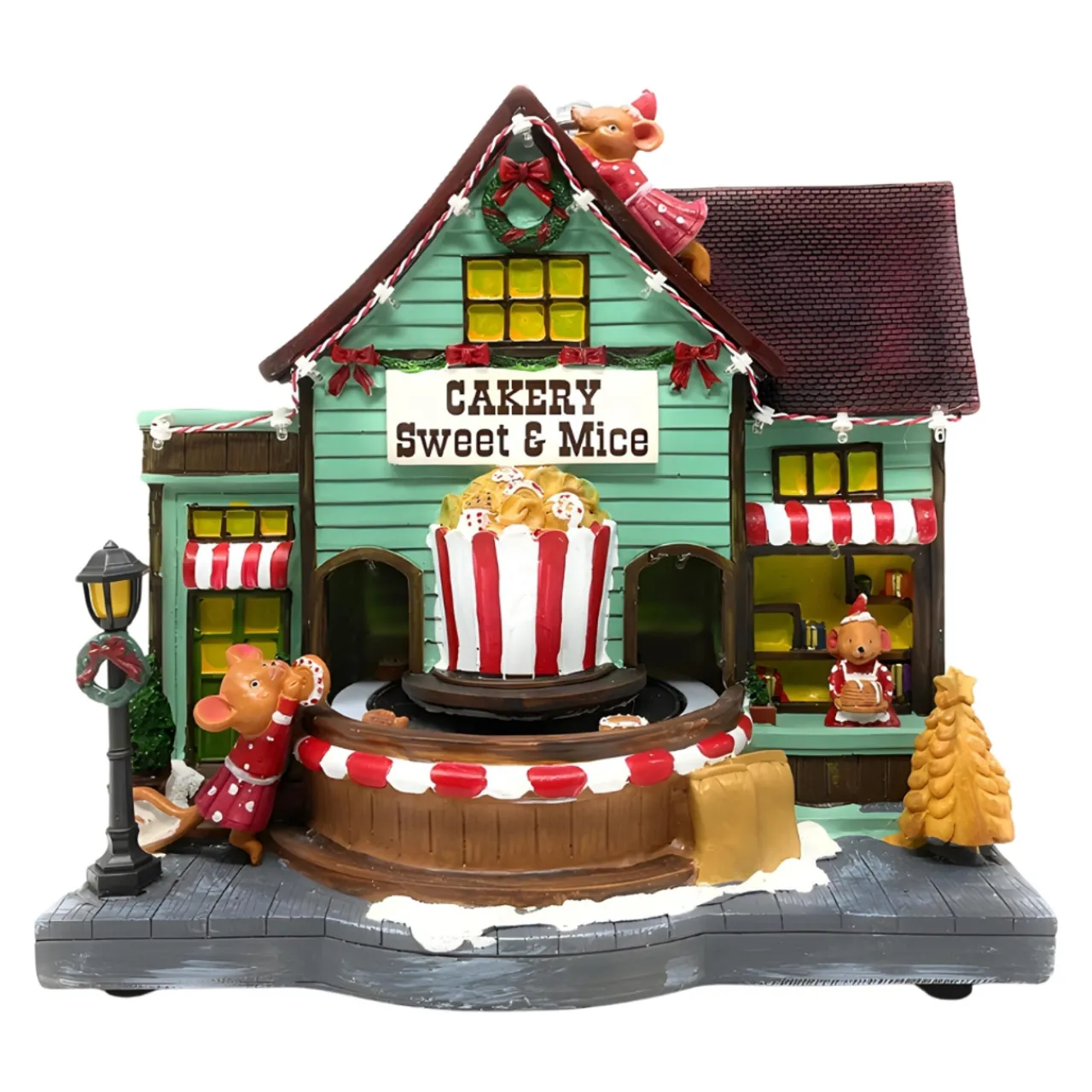 Animated Mouse Bakery Building - 10” with Sweets Rotation<Lumineo Sale
