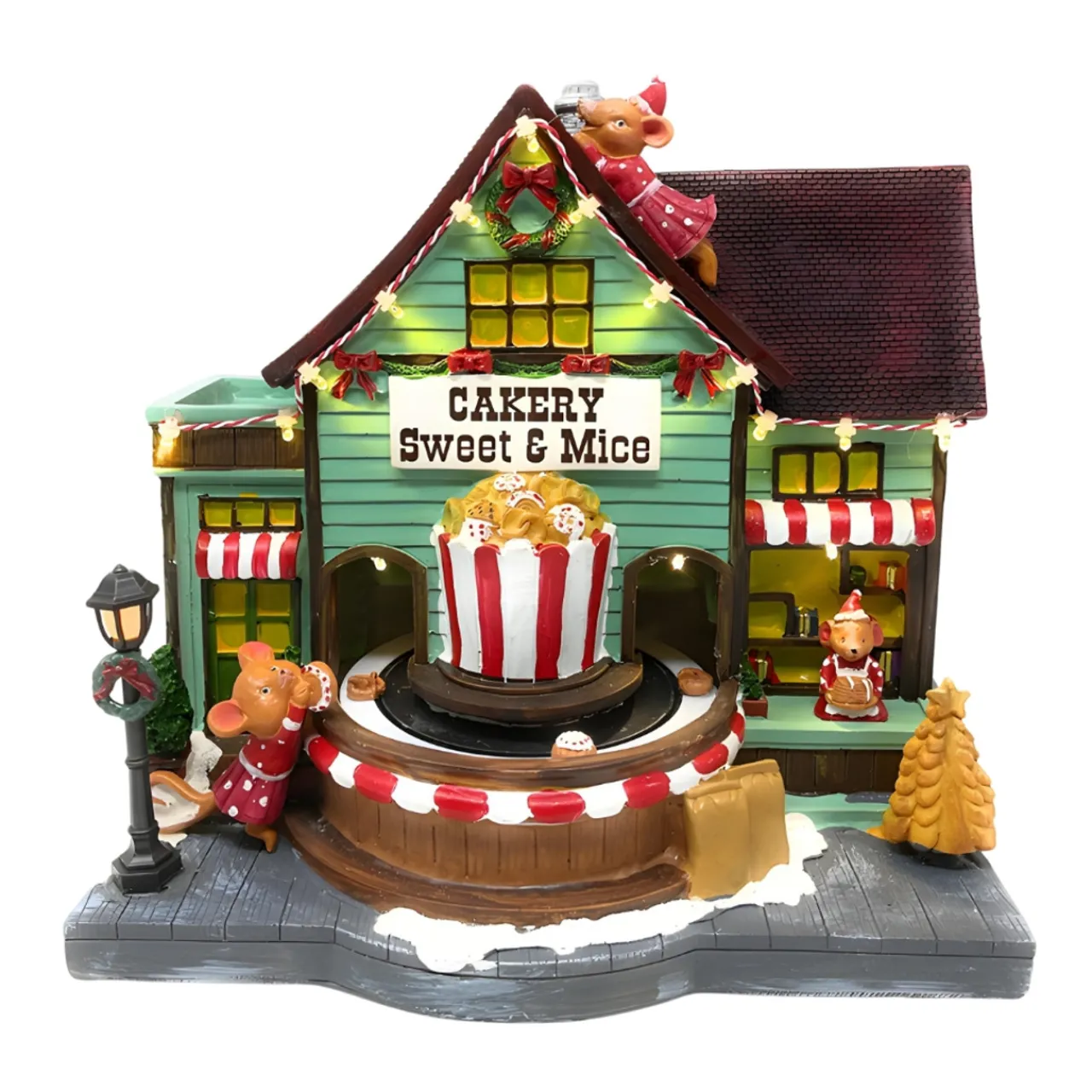 Animated Mouse Bakery Building - 10” with Sweets Rotation<Lumineo Sale