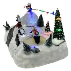 Lumineo Animated Penguins Play Scene - 10.5" Lights & Motion< New