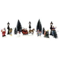 Complete Christmas Village Accessory Set - 14 Pieces<Lumineo New