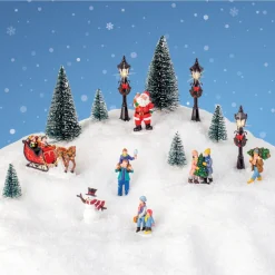 Complete Christmas Village Accessory Set - 14 Pieces<Lumineo New