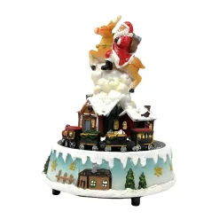 Enchanted Flying Santa LED Music Box<Lumineo Hot