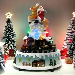 Enchanted Flying Santa LED Music Box<Lumineo Hot