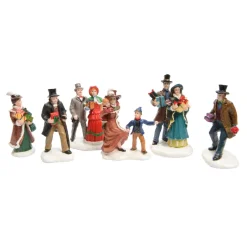 Lumineo Victorian Christmas Eve Shoppers Figurines Set of 6< Hot