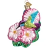 Magnificent Hummingbird And Flowers Ornament - The Christmas Loft<Old World Glass Hot