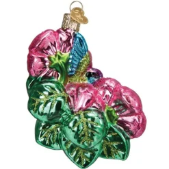 Magnificent Hummingbird And Flowers Ornament - The Christmas Loft<Old World Glass Hot