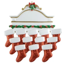Mantle Family of 12 Personalized Ornament< Clearance