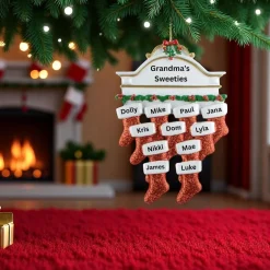 Mantle Family of 11 Personalized Ornament< Best