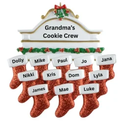 Mantle Family of 12 Personalized Ornament< Clearance