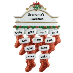 Mantle Family of 11 Personalized Ornament< Best