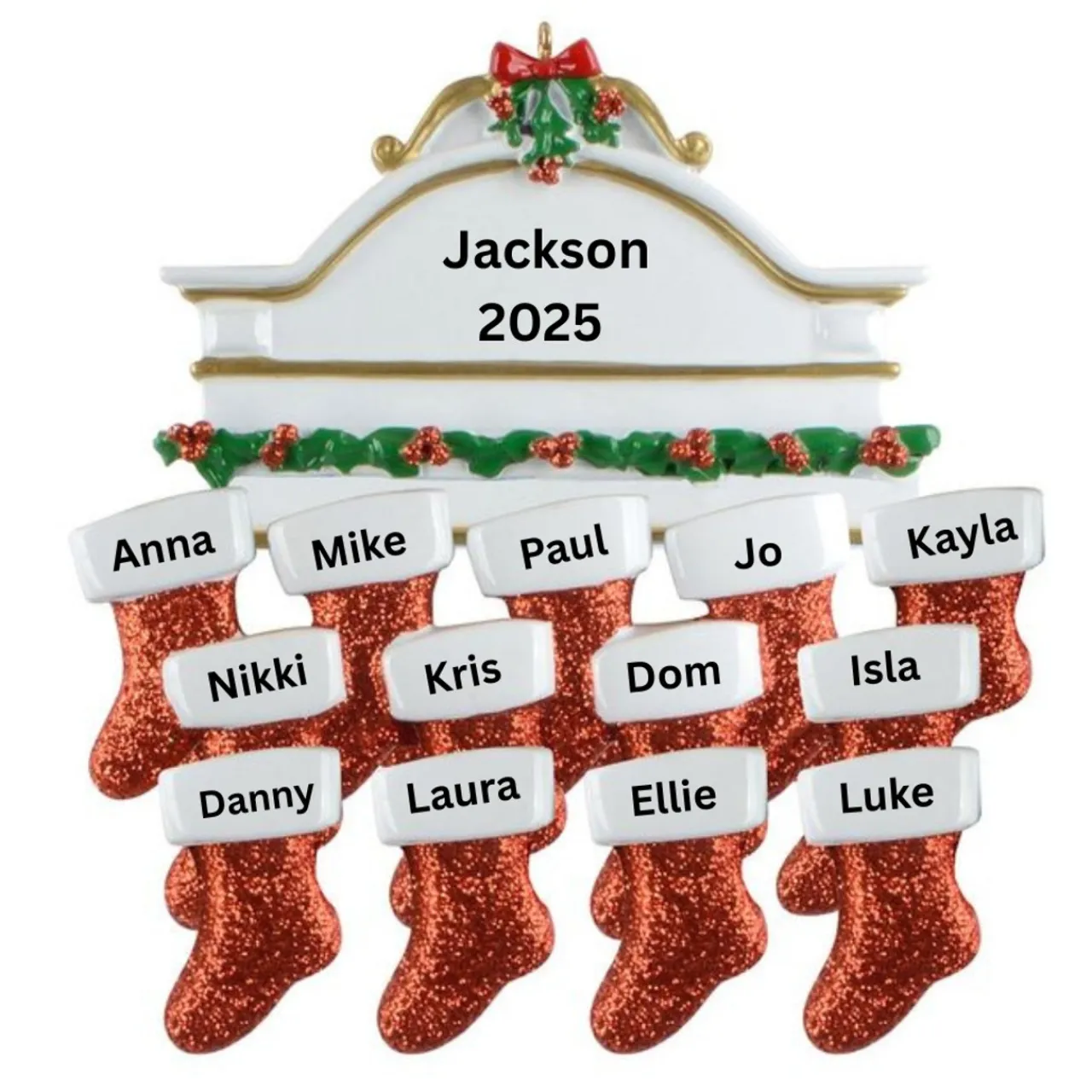 Mantle Family of 13 Personalized Ornament< New