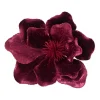 Maroon Velvet Magnolia Clip< New