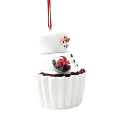 Marshmallow Snowman Cupcake Ornament< Clearance