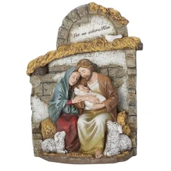 Mary & Joseph w/ Baby in Creche< Outlet