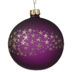 Matte Dark Purple Glass Ball Ornament< Best