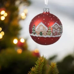 Matte Red Christmas Village Ornament< Discount