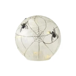 Medium Frosted Glass LED Spider Web Globe with Timer< Outlet