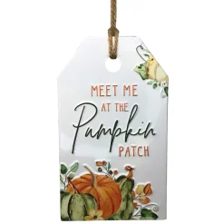 Meet Me At The Pumpkin Patch Embossed Metal Hanging Sign< Online