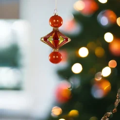 Merry & Bright Spindle Ornament - Light Red<Cody Foster & Co. Sale