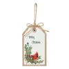 Merry Christmas Cardinal Tag Ornament< Fashion