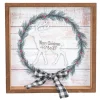 Merry Christmas White Wreath Block< New
