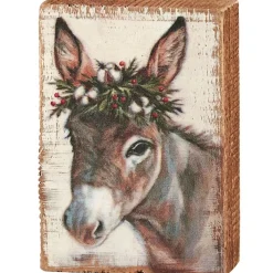 Merry Donkey Block Sign< Clearance