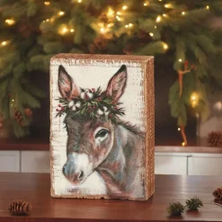 Merry Donkey Block Sign< Clearance