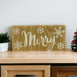 Merry Holiday Wood Block Sign< Fashion