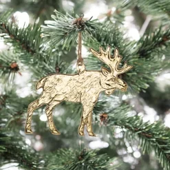 Metal Moose Ornament - Gold Tone< Outlet