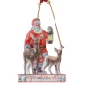 Metal Santa Claus with Deer Ornament< New
