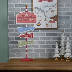 Metal Ski Resort Sign< Discount