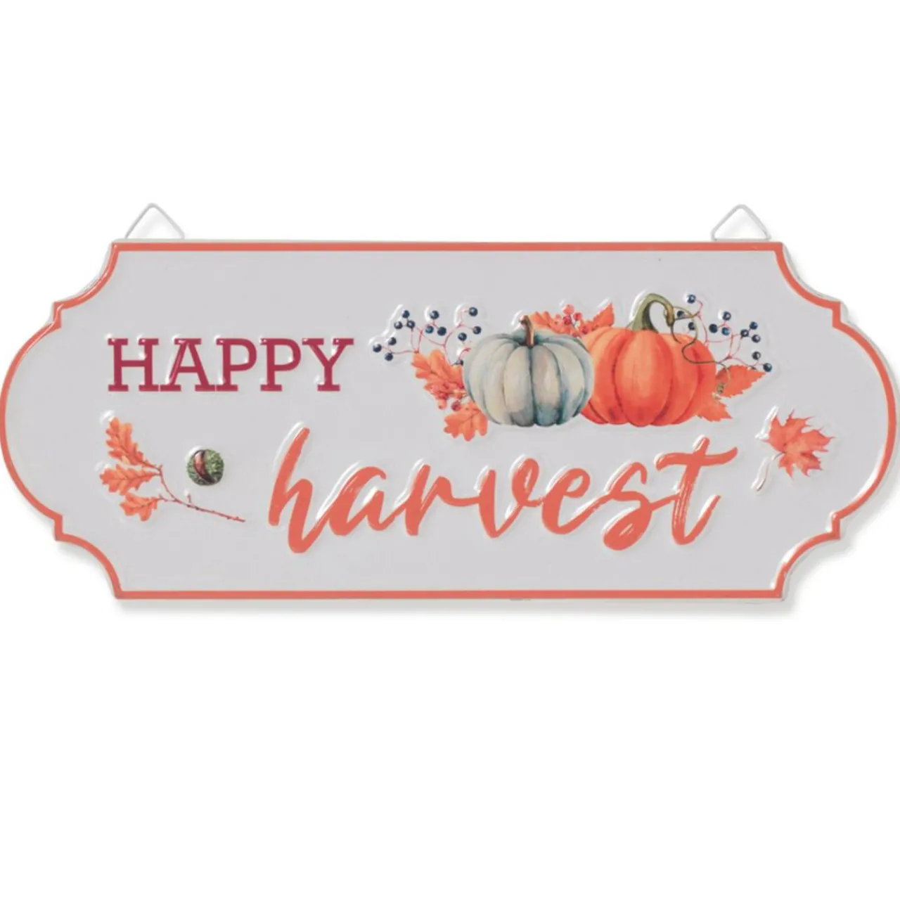Metal Wall Sign Embossed With The Words Happy Harvest< Outlet