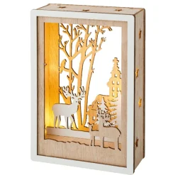 Micro LED Forest Deer Family Shadow Box - The Christmas Loft<Lumineo Clearance