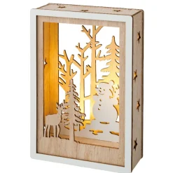 Micro LED Forest Snowman Shadow Box - The Christmas Loft<Lumineo Online