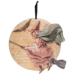 Midnight Flying Witch Wall Hanger< Clearance