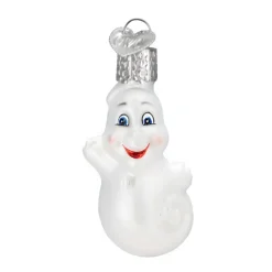 Mini Smiling Ghost Ornament<Old World Glass Hot