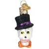 Mini Top Hat Skull Ornament<Old World Glass New