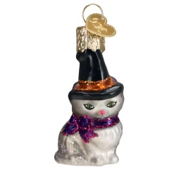 Mini Witch Cat Ornament<Old World Glass Sale