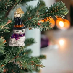 Mini Witch Cat Ornament<Old World Glass Sale