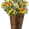 Mixed Daisy &amp; Monarch "n" Wicker Basket 19"< Clearance